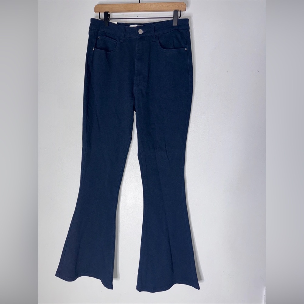 NWT Weworewhat True Flare Stretch Twill Denim French Navy Size 29